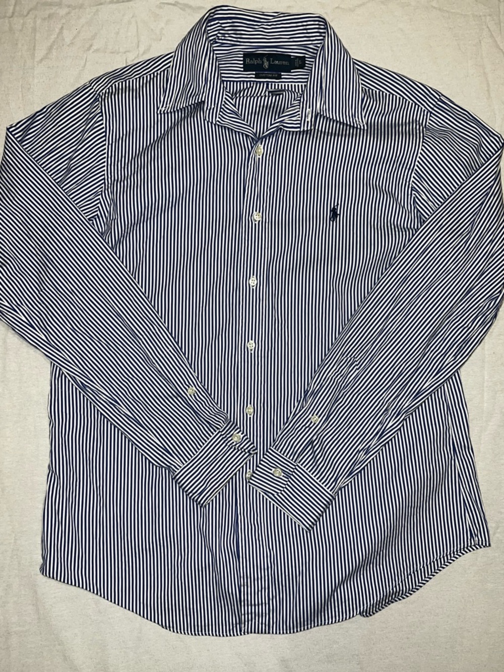 Ralph Lauren Custom Fit Striped Button Down Coastal Old Money Shirt Size L